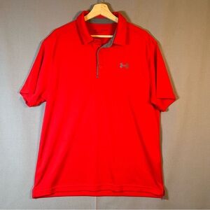 Under Armour XL Performance Polo Loose Fit Men's Red Polo Shirt Golf Breathable